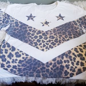 Men's Short Sleeve Graphic Cheetah Print Tee Sz M